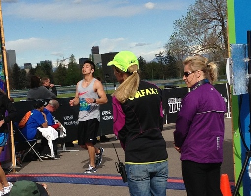 alex le colfax half marathon 2013 crossing finish line