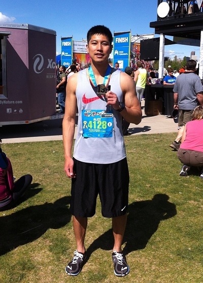 alex le colfax half marathon 2013 with finisher medal