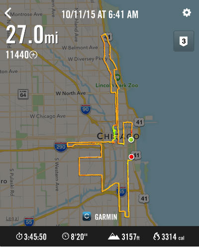 2015 chicago marathon nike gps map